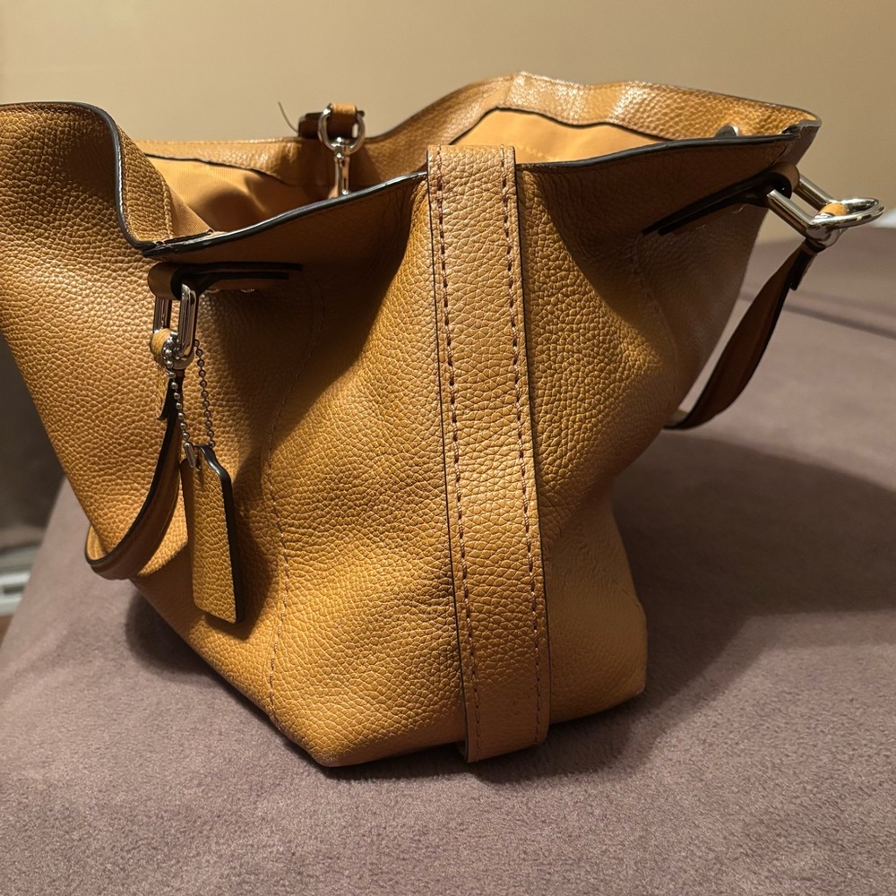 Coach Tan Edie Leather Shoulder Bag - Picture 7 of 10